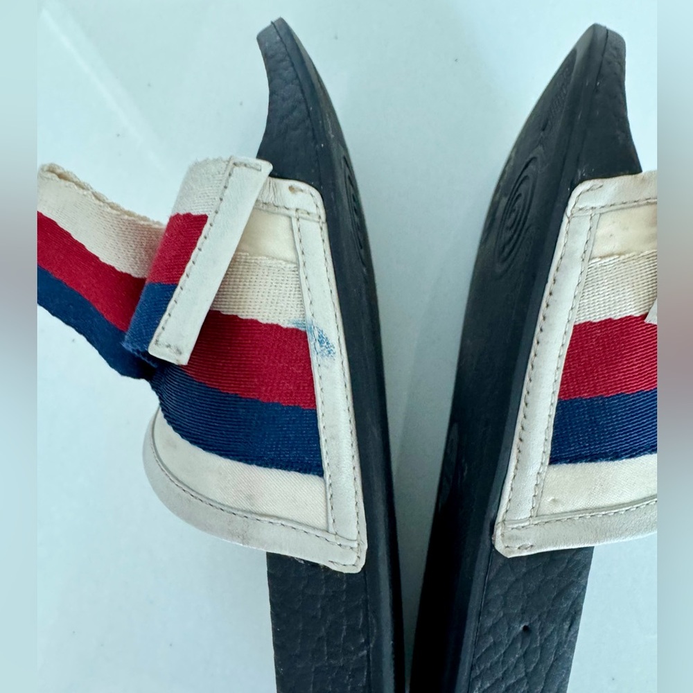 GUCCI Sylvie Web Bow Satin Slides - Picture 6 of 12